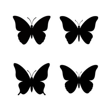 Butterflies silhouette vector eps Illustrazione stock