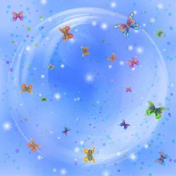 Butterflies on sky Stock Illustration