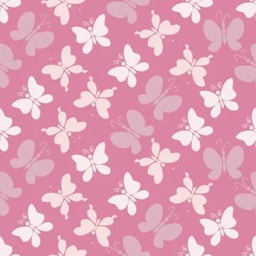Butterflies in soft pink Stock Illustration