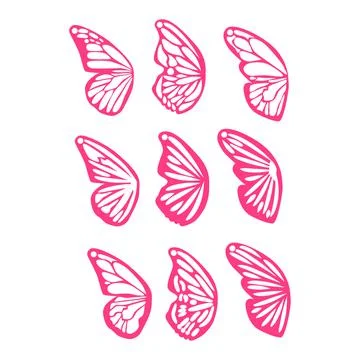 Butterflies spring, Easter black silhouettes. Earrings cut files templates on Illustrazione stock