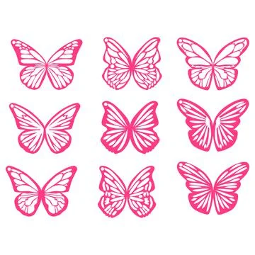 Butterflies spring, Easter black silhouettes. Earrings cut files templates on 库存插图