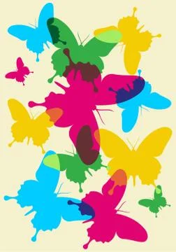 Butterflies spring pattern Stockillustratie
