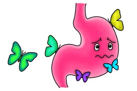 Butterflies in the stomach Stock Illustration