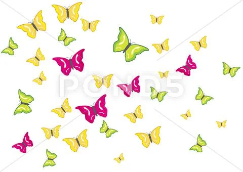 Butterflies swarm Stock Illustration