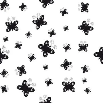 Butterflies on white background Stock Illustration