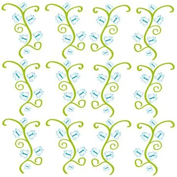Butterflies on white background Stock Illustration