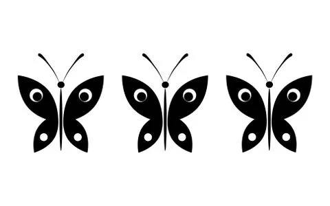 Butterflies on a white background Stock Illustration