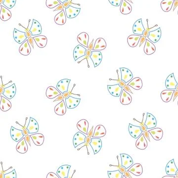 Butterflies on white Stock Illustration