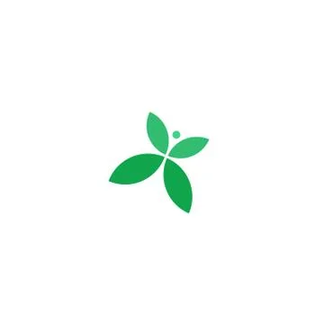 Butterfly Abstract Green Leaf and Leaves logo Icon Vector Design Stock Illustration