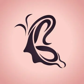 Butterfly and women logo vector Stock Illustration