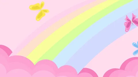 Butterfly animation on pink background Vídeos de archivo 334584766
