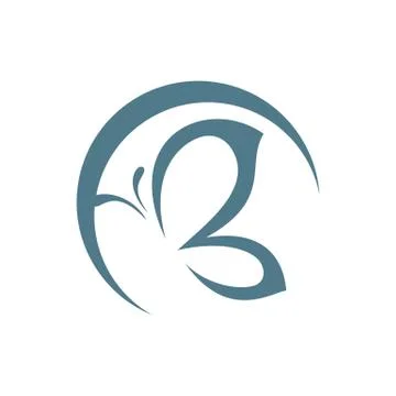 Butterfly B Letter Inside a Circle Illustration Design. Vector EPS 10. Stock Illustration