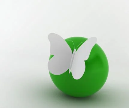 Butterfly on a ball Stock Illustration