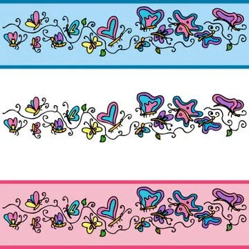 Butterfly banner set Stock Illustration