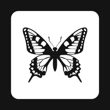 Butterfly with beautiful pattern on wings icon Illustrazione stock