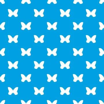 Butterfly with beautiful wings pattern vector seamless blue Illustrazione stock