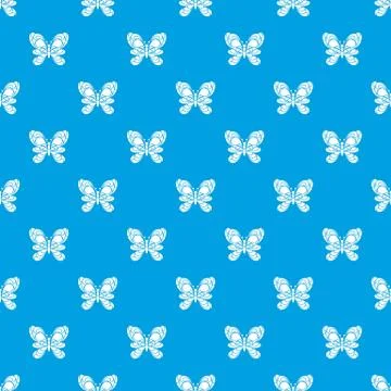 Butterfly with big wings pattern seamless blue 스톡 일러스트