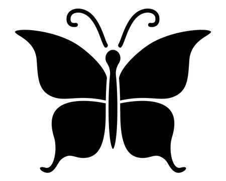 Butterfly, black insect silhouette - vector silhouette image for a logo Иллюстрация