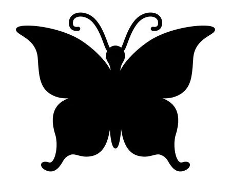 Butterfly, black insect silhouette - vector silhouette image for a logo Stock-Illustration