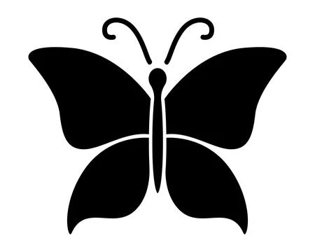 Butterfly, black insect silhouette - vector silhouette image for a logo 스톡 일러스트
