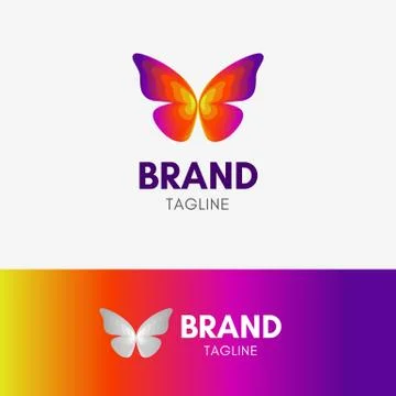 Butterfly Blend Logo Stock Illustration