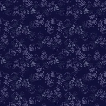 Butterfly Botanical Seamless Pattern Background Illustrazione stock
