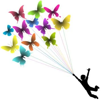 Butterfly boy Stock-Illustration