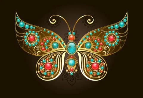 Butterfly brooch Stock Illustration