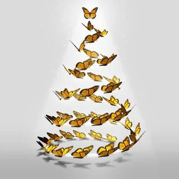 Butterfly Christmas Tree イラスト素材