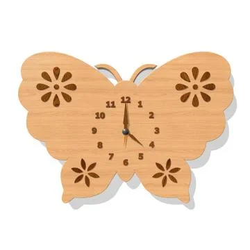 Butterfly clock Stock Illustration