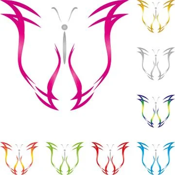 Butterfly, colored, cosmetics logo Stock Illustration