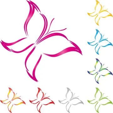 Butterfly, colored, cosmetics logo Stock Illustration