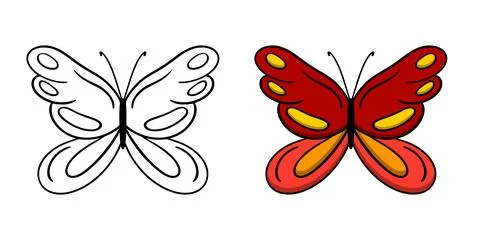 Butterfly coloring page vector graphics Illustrazione stock