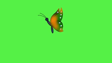 Butterfly colour changing animation, green screen, 4k Stock Footage 288329862