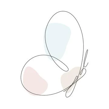 Butterfly continuous line drawing. Stock Illustration