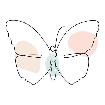 Butterfly continuous one line drawing. Stock Illustration