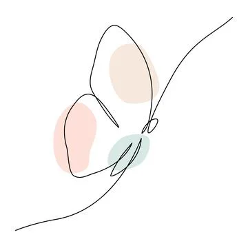 Butterfly continuous one line drawing. Illustrazione stock