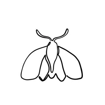 Butterfly in continuous one line style. Cute template in single line style fo Stock Illustration