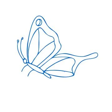 Butterfly contour vector drawing. Insect butterfly coloring book. Stock Illustration