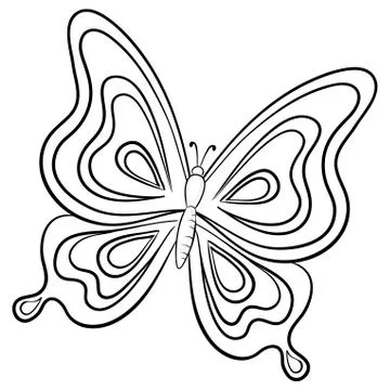 Butterfly, contours Illustrazione stock