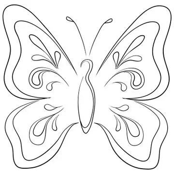 Butterfly, contours Stock Illustration