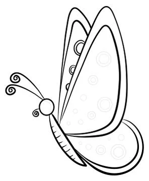 Butterfly, contours Stock Illustration