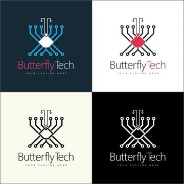 Butterfly Data board Integrated Circuit microchip CPU Illustrazione stock
