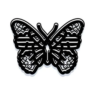 Butterfly design with tribal style patterns Stock Illustration