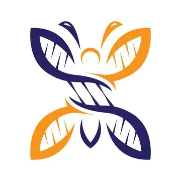 Butterfly DNA Logo Design Stock Illustration