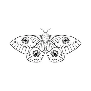 Butterfly in doodle style Illustrazione stock