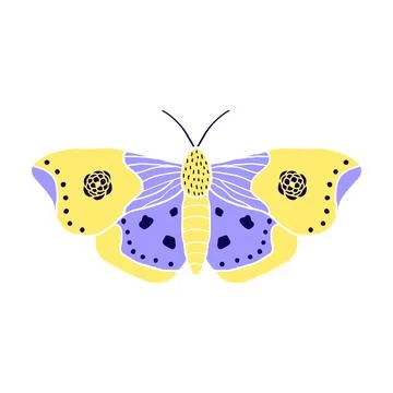 Butterfly in doodle style Stock Illustration