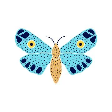 Butterfly in doodle style Stock Illustration