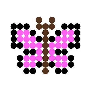 Butterfly dots pattern image. Vector Illustration of pixel art. イラスト素材