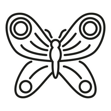 Butterfly drawing with simple lines and circles on wings Stock Illustration